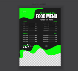 Modern Delicious Food Menu Design Restaurant Food Menu Food Flyer Design
