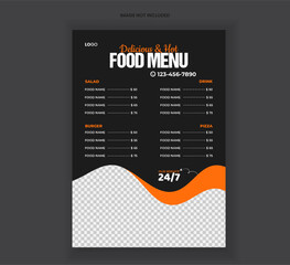 Modern Delicious Food Menu Design Restaurant Food Menu Food Flyer Design
