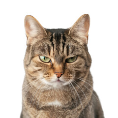 Fototapeta premium Angry Tabby Cat Staring with Intense Expression