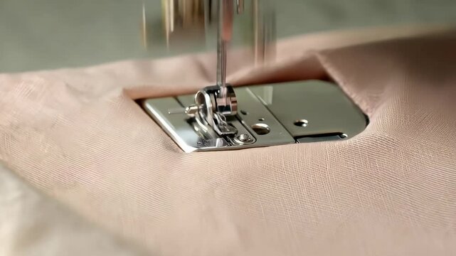 close up of a sewing machine with a close up textile