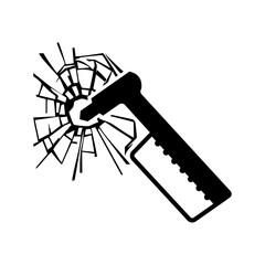 Obraz premium ISO emergency and first aid safety signs_emergency hammer symbol only 