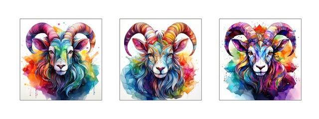 Sternzeichen Steinbock Symbol Abbildung Aquarell