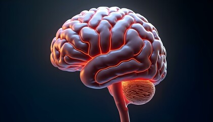 Obraz premium Realistic 3D Fusion of Brain and Quantum Computer - Biological Computing - - Artificial Intelligence