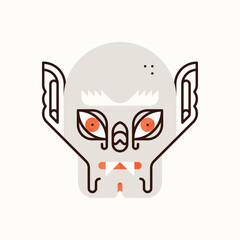 Ancient Vampire. Vector Halloween illustration.