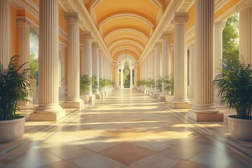 Obraz premium Admire the grandeur of columns and symmetry in regal architectural styles