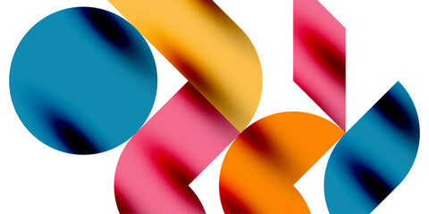 Shadow effect shiny circles and round triangles geometric modern art. Vector Illustration For Wallpaper, Banner, Background, Card, Book Illustration, landing page