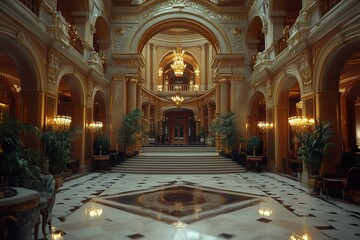Obraz premium Discover opulent interiors and striking exteriors of high-end hospitality establishments