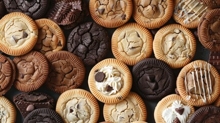 Fototapeta premium Assorted Cookie, Closeup. Sweet background