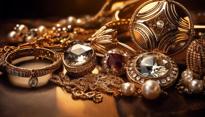 Close-Up of Jewelry Pieces and Accessories