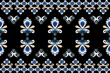 Motif ethnic ikat seamless
textile illustration, navy blue embroidery, print striped
ornament floral, pattern, design for wrapping,dress,
silk, scarf, background, textile, carpet,
texture,fabric.