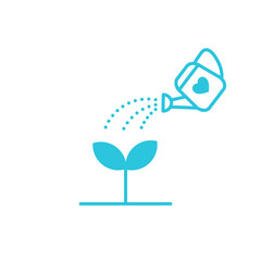 Watering plant icon. Isolated on white background. From blue icon set. © LeonART