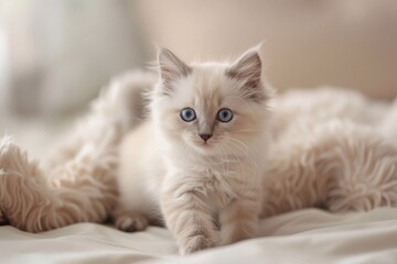 white persian kitten. Beautiful Playful Kitten of purebred