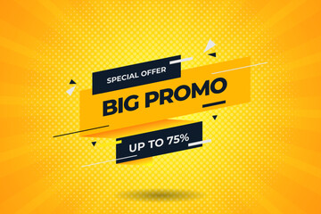 big promo banner design template simple modern 