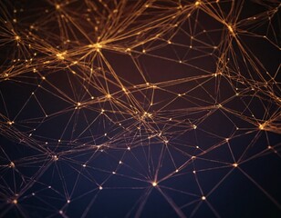 Fototapeta premium Abstract Polygonal Network: Interconnected Lines and Nodes in a Digital Web. Ai generated image.