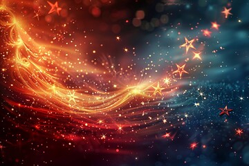 Abstract Christmas Background With Stars. the Light