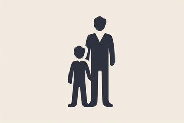 A man stands beside a young boy, offering guidance or support