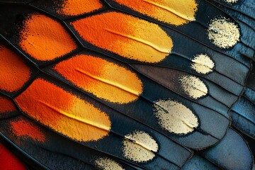 Textured Background of Butterfly Wing’s Bright and Detailed Colors