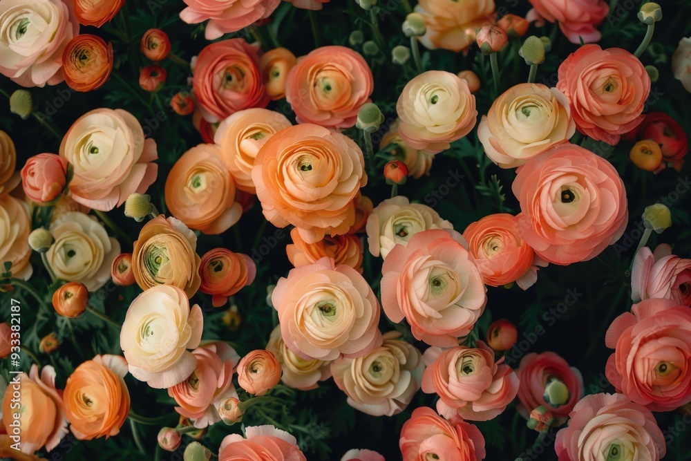 Poster a close-up shot of a colorful flower arrangement, suitable for use in promotional materials or as a 