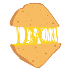 Sandwich cheese vector. Delicious toast vector.