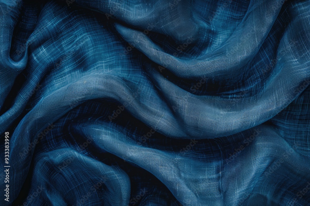 Aufkleber close-up shot of dark blue fabric with subtle texture and pattern