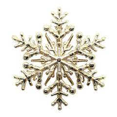Fototapeta premium [Transparent Background PNG]Gold Glitter Snowflake on White Background