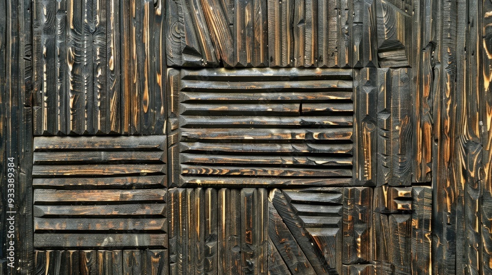 Canvas Prints Close-up shot of a wooden wall with peeling paint