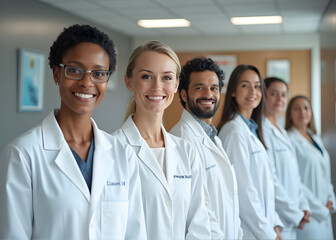 Fototapeta premium a portrait of a multi-ethnic team of doctors