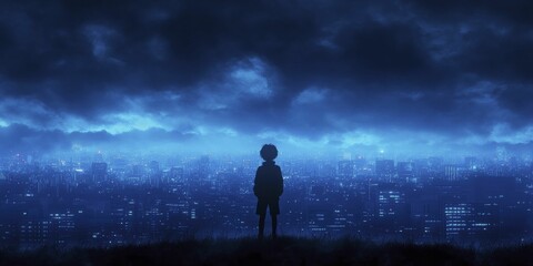 Fototapeta premium Anime Fantasies in Silhouette Transporting Fans to Imaginative Worlds of Creativity