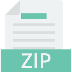 Obraz premium Zip File vector icon in flat style 