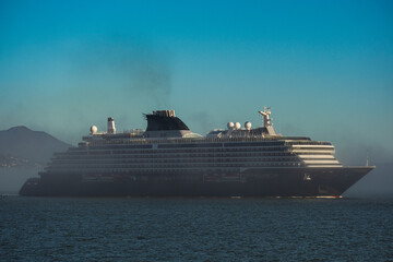 Super deluxe luxury cruiseship cruise ship ocean liner yacht Explora arrival in to San Francisco...