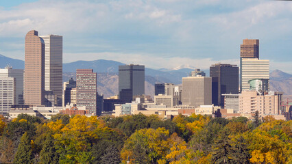Downtown Denver Skyline in Fall