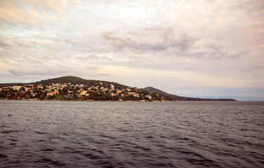 sunset over the heybeliada island, adalar istanbul