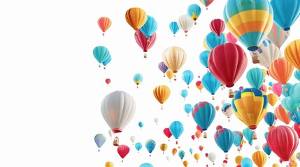 A balloon race, with a multitude of balloons soaring through the air