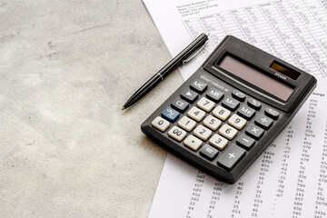Financial paperwork in business company. Calculating commercial costs pay invoices bills