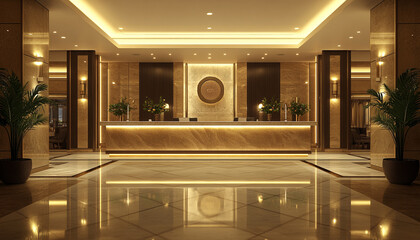 Classic Modern Hotel Lobby Timeless and Stylish high detail
