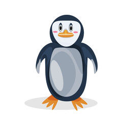 Vector image of a baby penguin in blue