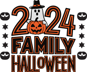 2024 Family Halloween vector art illustration