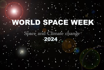 World Space Week 2024 Event Banner on a black background