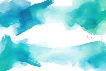 Obraz premium Abstract watercolor background with blue and green brush strokes. Artistic and serene composition.