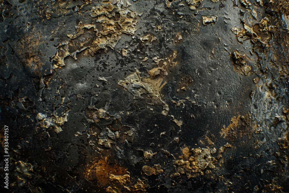 Poster Close-up view of a rusty metal surface with texture and imperfections