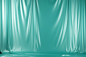 Processed image of industrial warehouse plastic PVC curtain hanging indoors