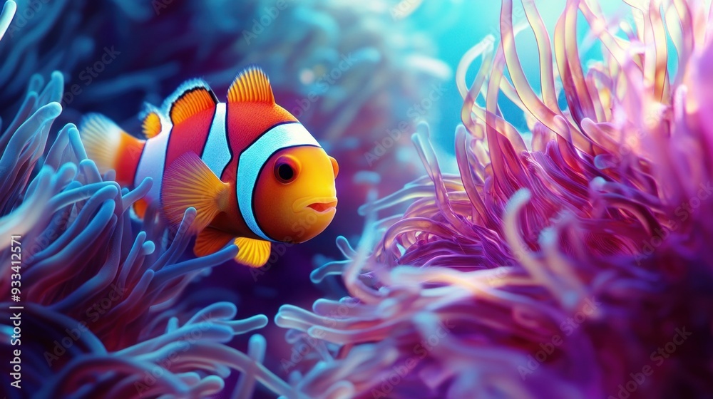 Canvas Prints Clownfish Amidst Vibrant Coral