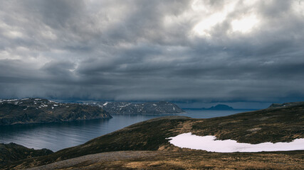 nordic landscape inside the North Cape area, Magerorya Island, Norway