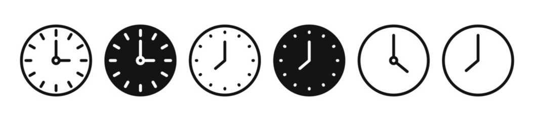 Schedule Vector Icon Set. Alarm clock vector symbol for UI design.