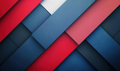 Craft a visually minimalistic engaging vector background with a modern, abstract geometric design in blue and red