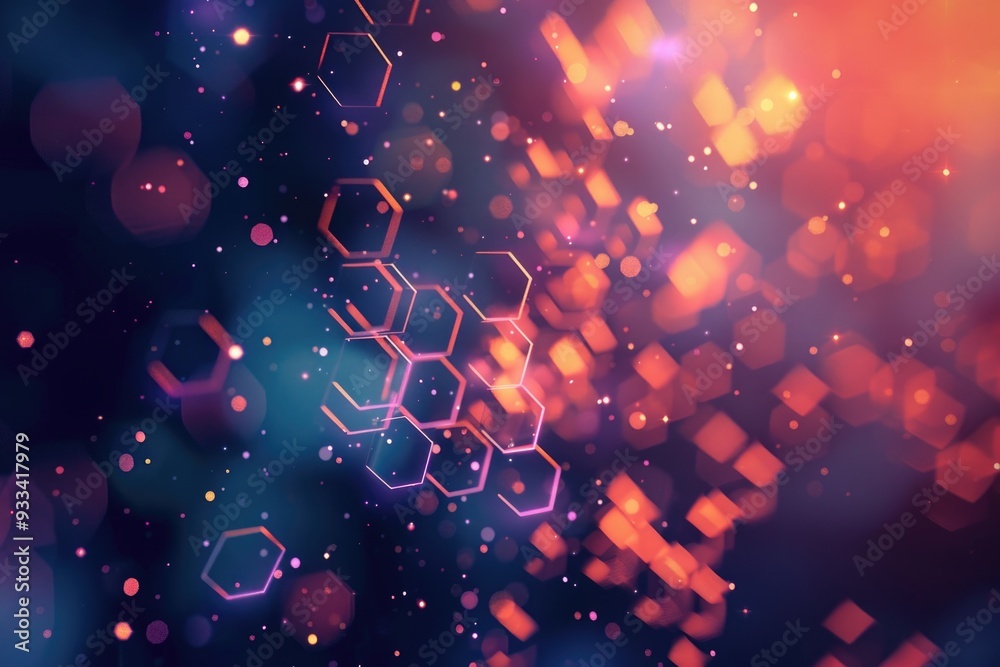 Aufkleber Blurry image of multiple hexagonal shapes