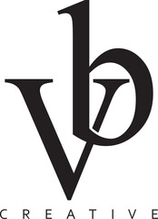vb or bv letter modern logo design