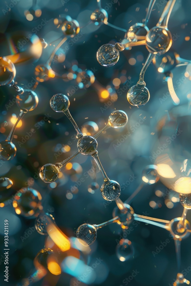 Poster A cluster of bubbles rising to the surface from below, with varying sizes and shapes