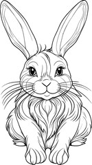 a cute rabbit coloring page , bunny coloring page