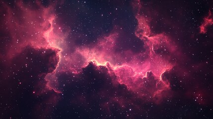 Fototapeta premium A starry landscape in purple and pink shades. Desktop Wallpapers. Futuristic banner